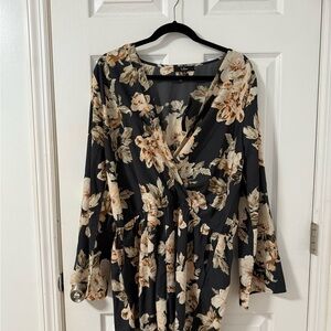 Floral Black Women's Top